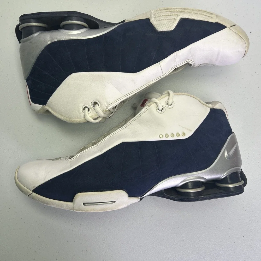 Nike Shox BB4 2012 HOH Olympic Vince Carter White Navy Men's Size 10 376918-100